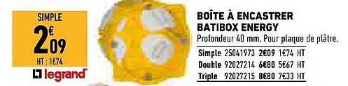 boîte à encastrer batibox energy legrand