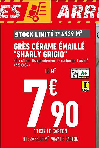 grès cérame émaillé sharly grigio