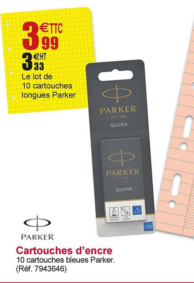 10 cartouches d'encre parker