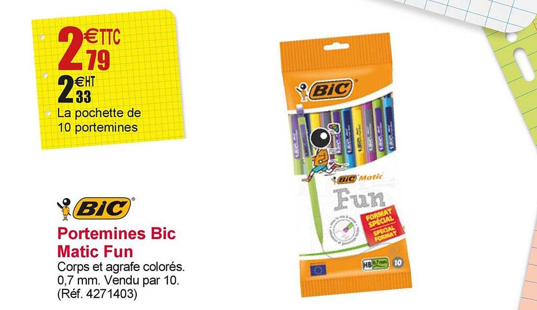 10 portemines matic fun bic