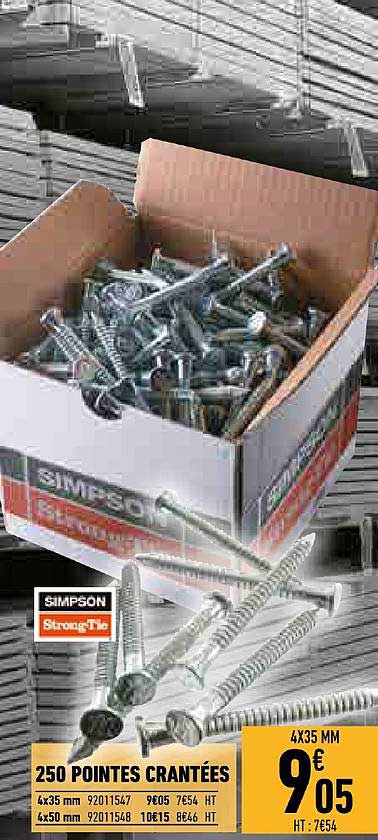 250 pointes crantées