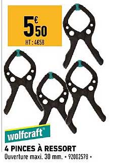4 pinces à ressort wolfcraft