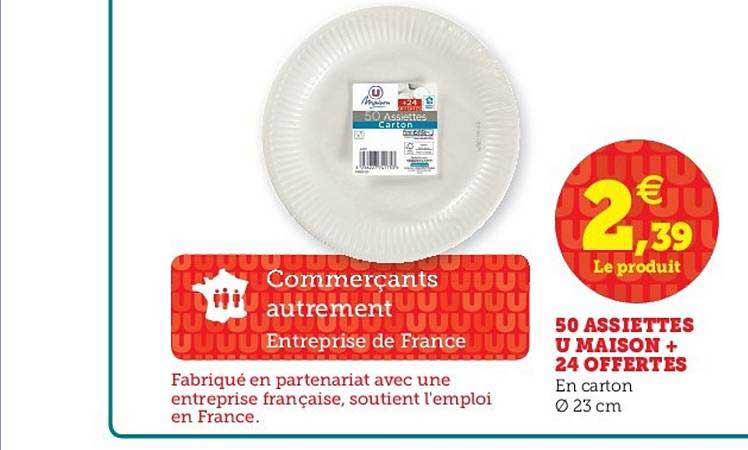 50 assiettes u maison + 24 offertes