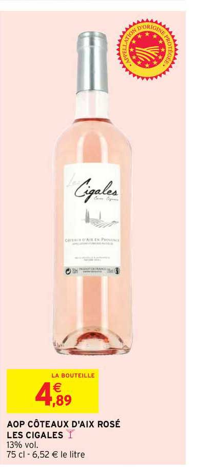 aop côteaux d'aix rosé les cigales