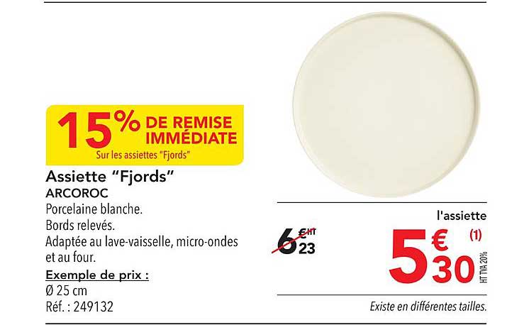 Assiette Fjords Arcoroc 15% De Remise Immédiate