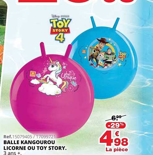 balle kangourou licorne ou toy story