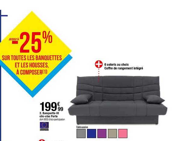 banquette lit clic clac porto