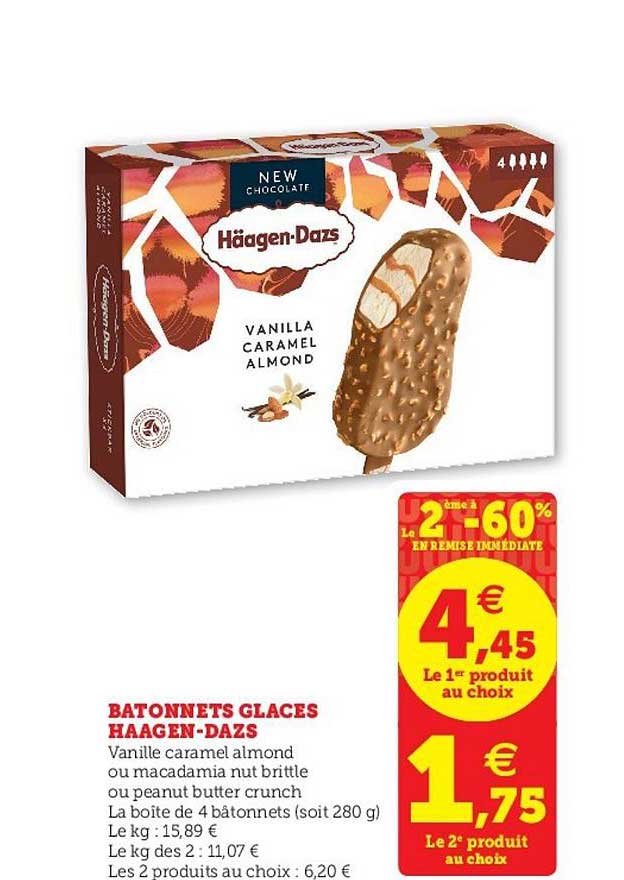 bâtonnets glacés häagen dazs