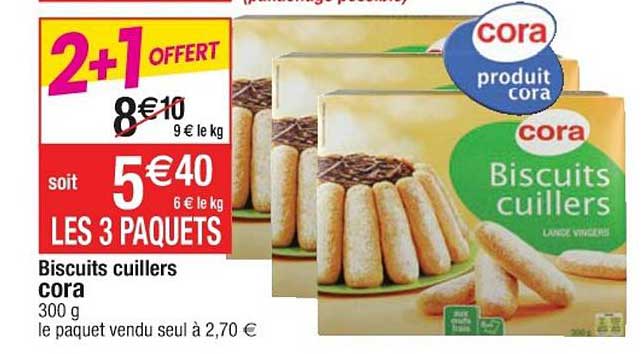 Biscuits Cuillers Cora 2+1 Offert