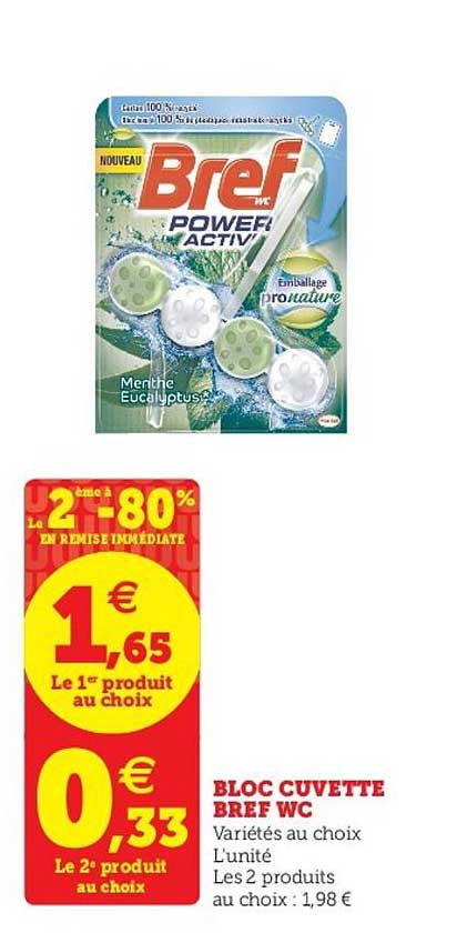 bloc cuvette bref wc le 2ème à -80% en remise immédiate