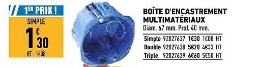 boîte d'encaissement multimatériaux