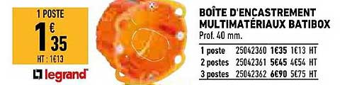 boîte d'encastrement multimatériaux batibox legrand