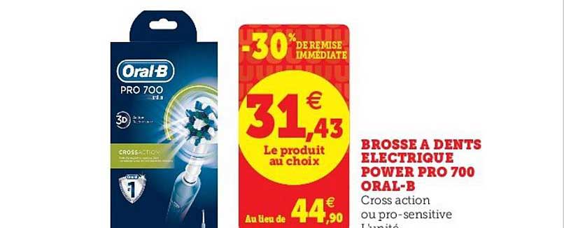 brosse à dents électrique power pro 700 oral b -30% de remise immédiate
