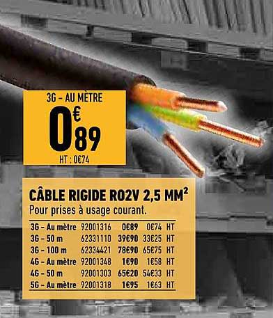 câble rigide r02v 2.5 mm2