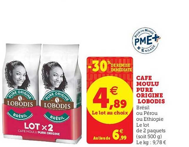 Café Moulu Pure Origine Lobodis -30% De Remise Immédiate