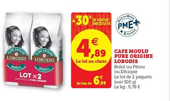 Café Moulu Pure Origine Lobodis -30% De Remise Immédiate