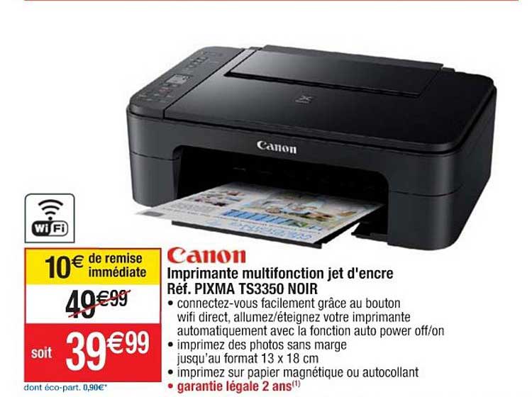 canon imprimante multifonction jet d'encre réf. pixma ts3350 noir