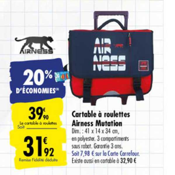 cartable à roulettes airness mutation