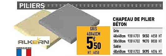 chapeau de pilier béton alkern