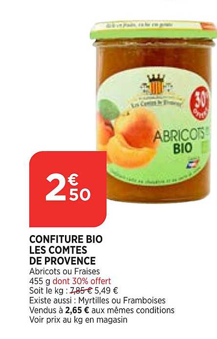 confiture bio les comtes de provence