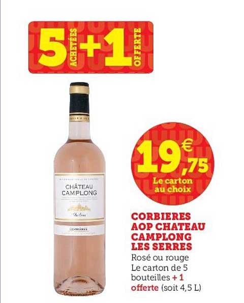 Corbières Aop Château Camplong Les Serres 5 Achetés + 1 Offert