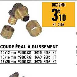 coude égal à glissement