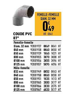 Coude Pvc 87°