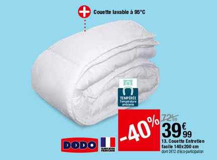 Couette Entretien Facile 140x200 Cm Dodo