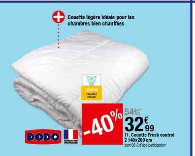 couette fresh control 2 140x200 cm dodo