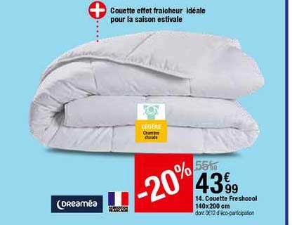 couette freshcool 140x200 cm dreaméa