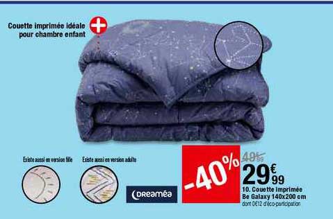 couette imprimée be galaxy 140x200 cm dreaméa