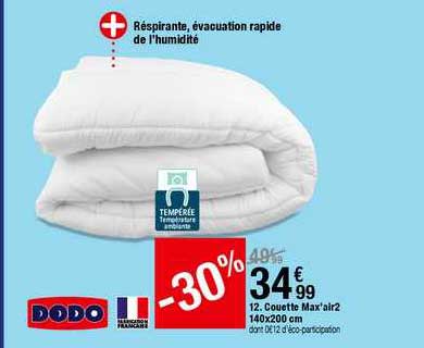 couette max'air2 140x200 cm dodo