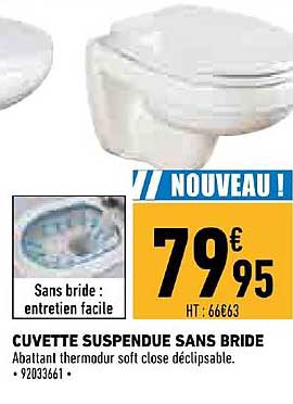 cuvette suspendue sans bride