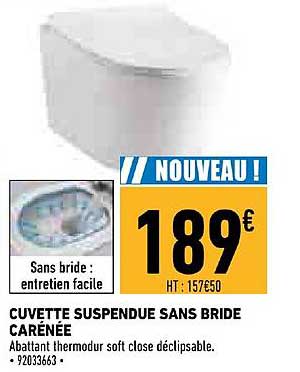 cuvette suspendue sans bride carénée