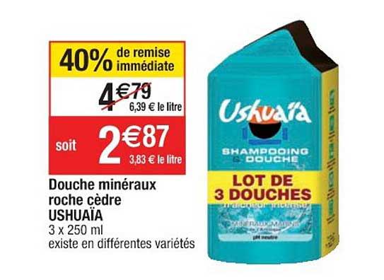 Douche Minéraux Roche Cèdre Ushuaïa 40% De Remise Immédiate