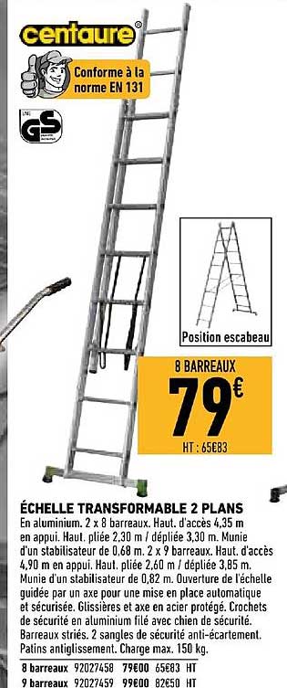 échelle transformable 2 plans