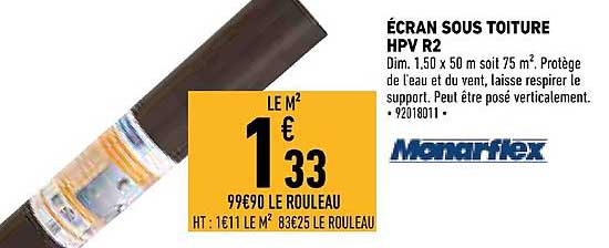 écran sous toiture hpv r2 monarflex