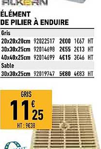 élément de pilier à enduire