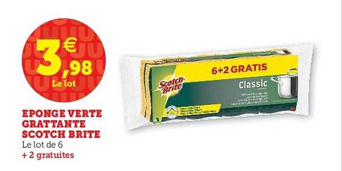 éponge verte grattante scotch brite