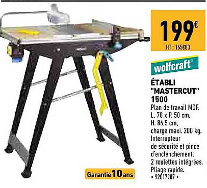 établi mastercut 1500 wolfcraft