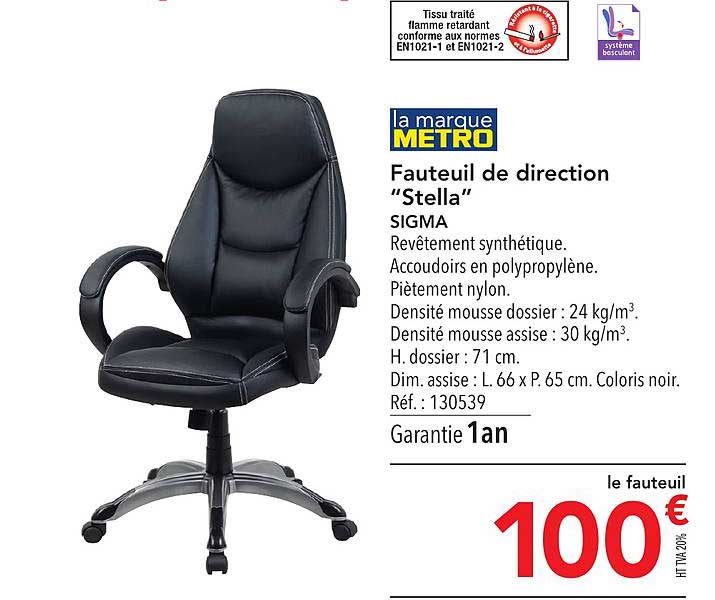 fauteuil de direction stella sigma