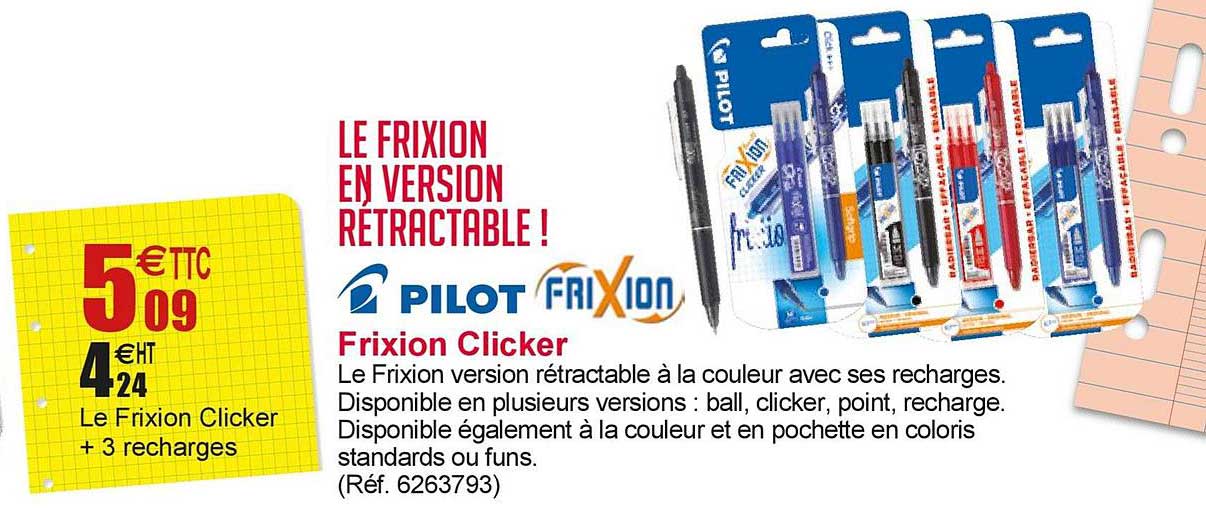 Frixion Clicker + 3 Recharges Pilot