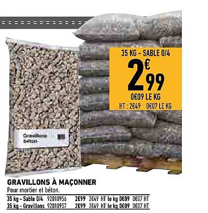 gravillons à maçonner