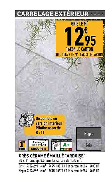 grès cérame émaillé ardoise