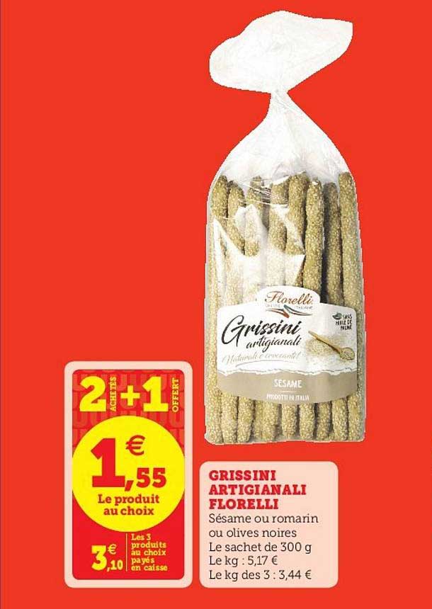 grissini artigianali florelli 2 achetés + 1 offert