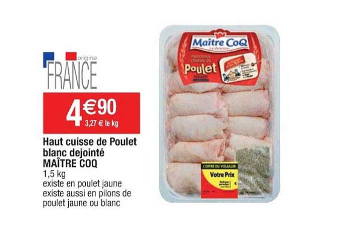 haut cuisse de poulet blanc dejointé maître coq