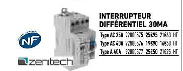 interrupteur différentiel 30ma