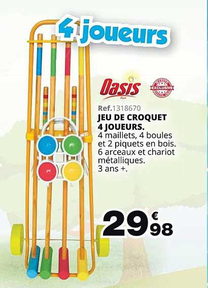 jeu de croquet 4 joueurs oasis
