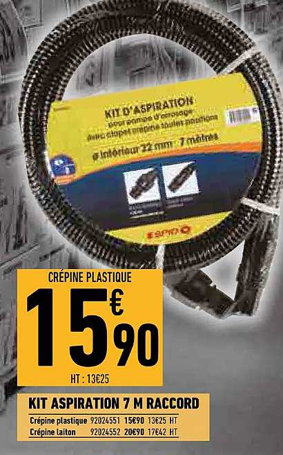 kit aspiration 7 m raccord