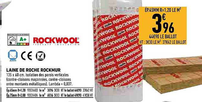 laine de roche rockmur rockwool